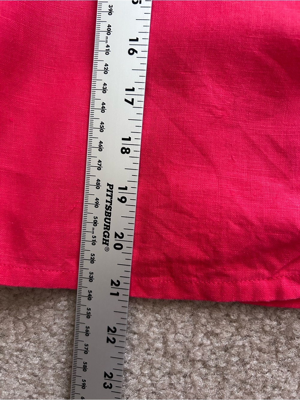 Boden Red V-Neck Linen Puff Sleeve Top - Picture 9 of 9